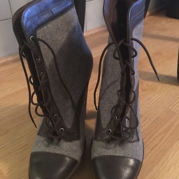 Grey and Brown Shoe Boots; Barely Woren - Picture 4 of 4